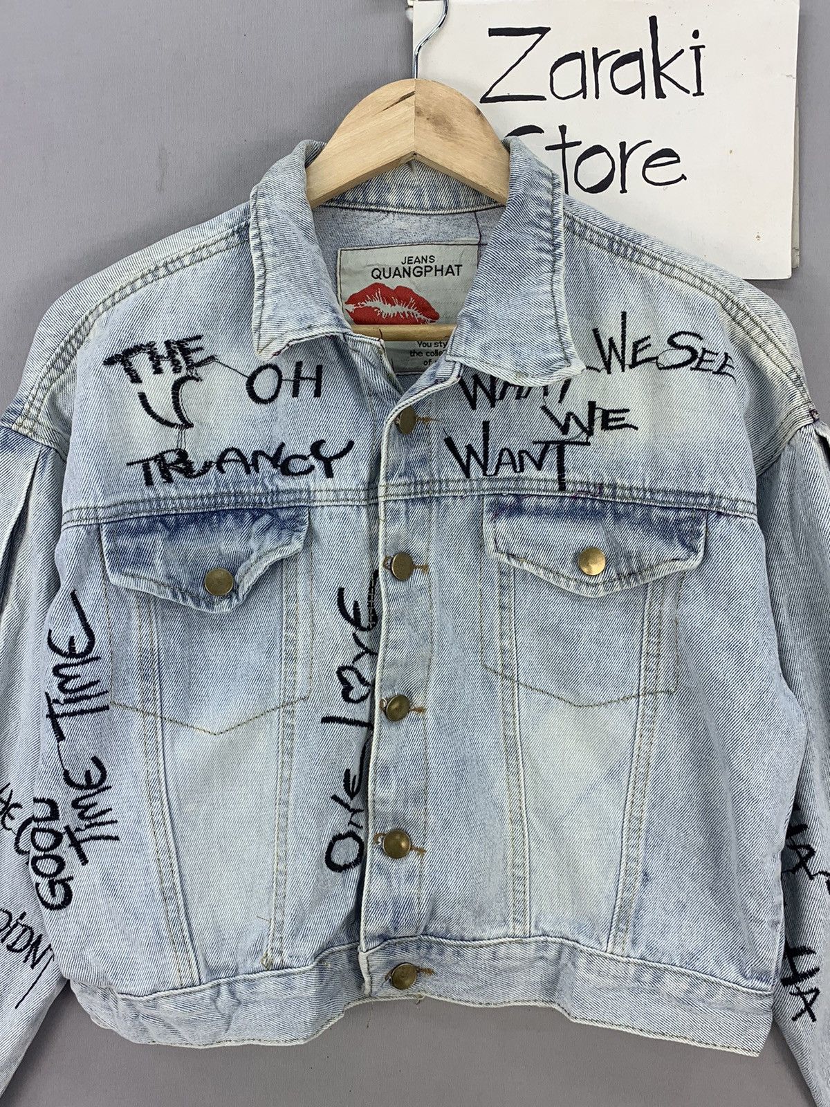 Other Punk Style Denim Crop Top Jacket Size L / US 10 / IT 46 - 4 Thumbnail