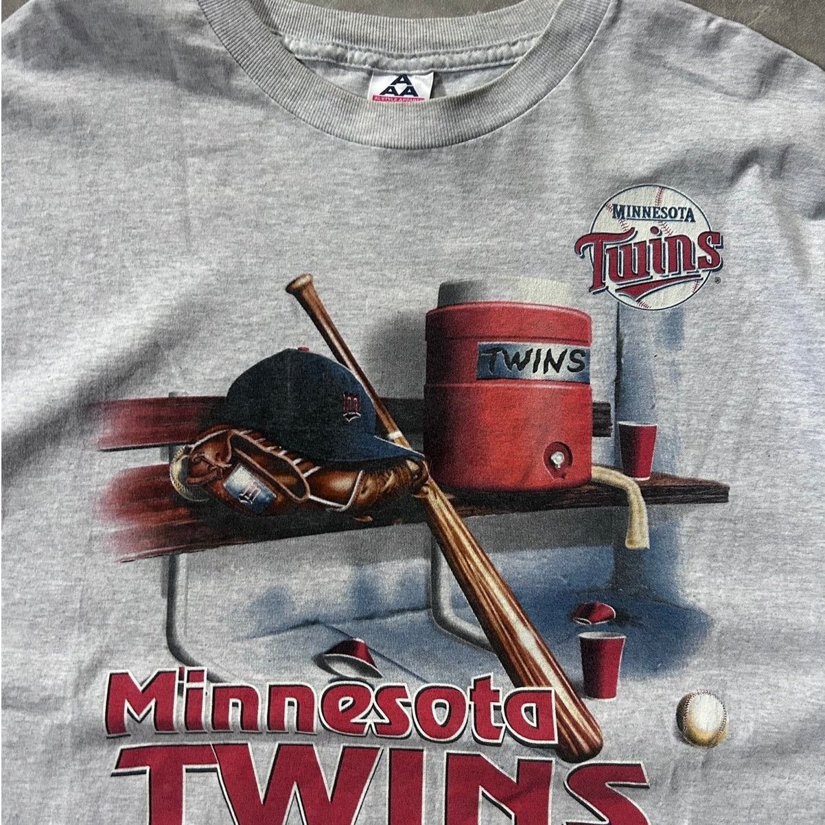 Vintage 90s Vintage Minnesota Twins Heather Gray Dugout T Shirt XXL Size US XXL / EU 58 / 5 - 2 Thumbnail
