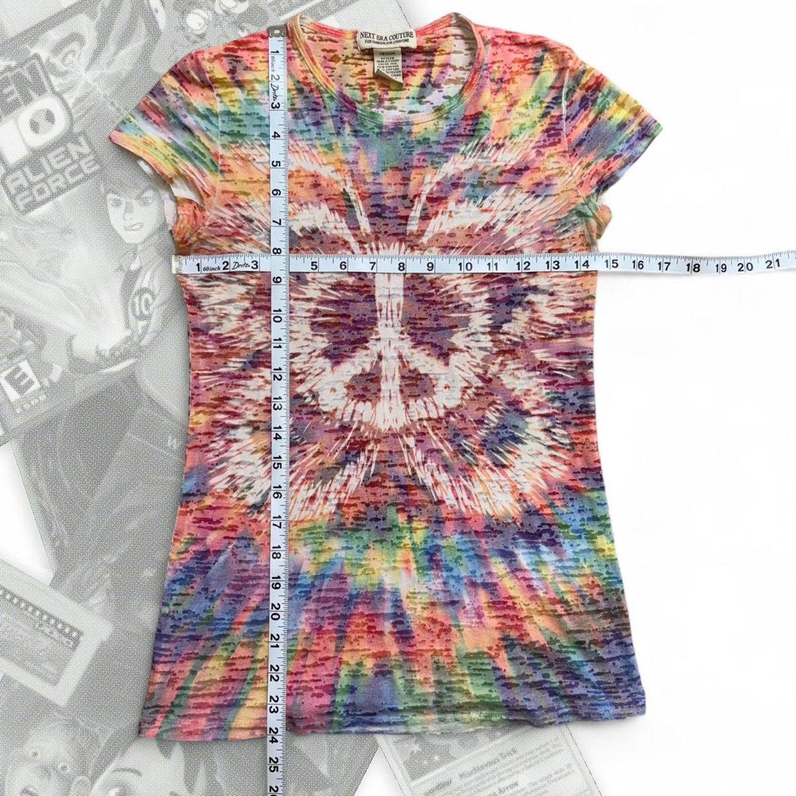 & Other Stories Vintage Rainbow Tie-Dye Butterfly Peace Sign Graphic Tee Size XS / US 0-2 / IT 36-38 - 5 Thumbnail