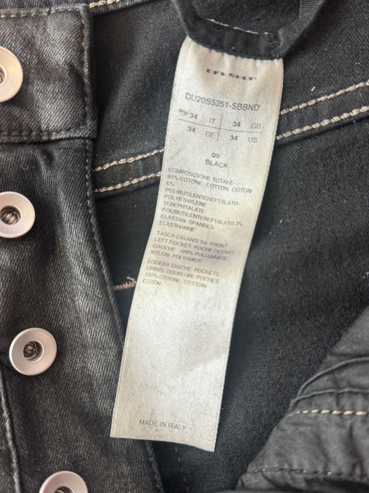 Rick Owens Drkshdw RICK OWENS DRKSHDW Black Denim Bladder Pants Size US 34 / EU 50 - 4 Thumbnail