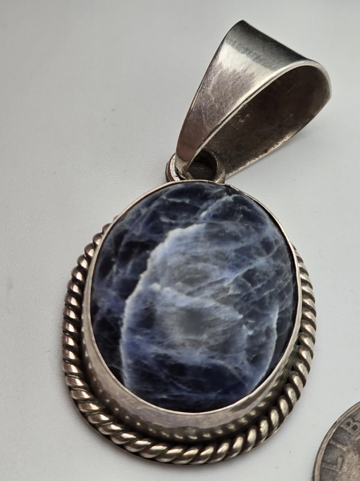 Other Vtg Taxco Mexico Sterling Silver Sodalite Earrings Pendant Size ONE SIZE - 7 Thumbnail