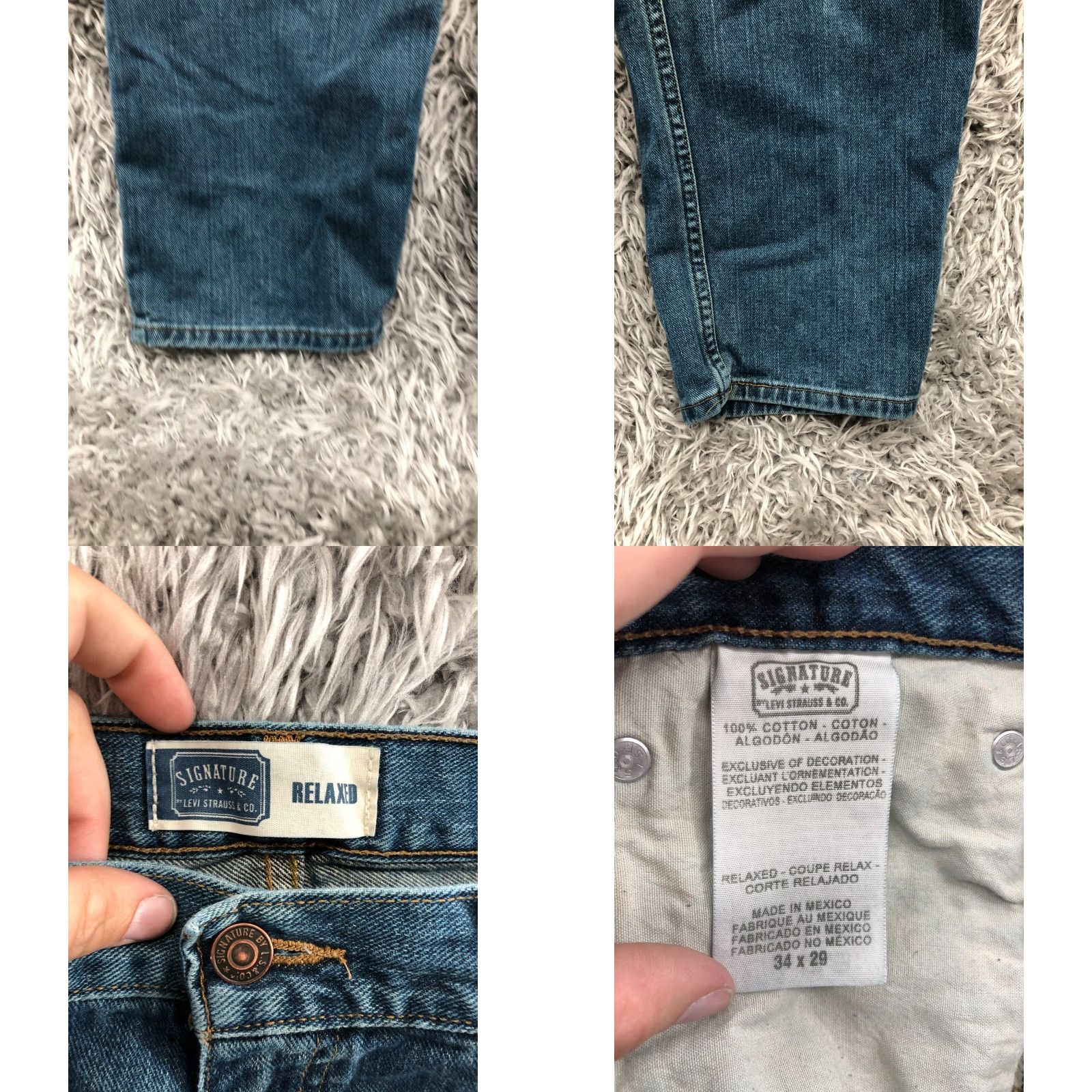 Levi's Levi's Signature Relaxed Straight Jeans Size 34x29 Mens Medium Wash Blue Size US 34 / EU 50 - 8 Thumbnail