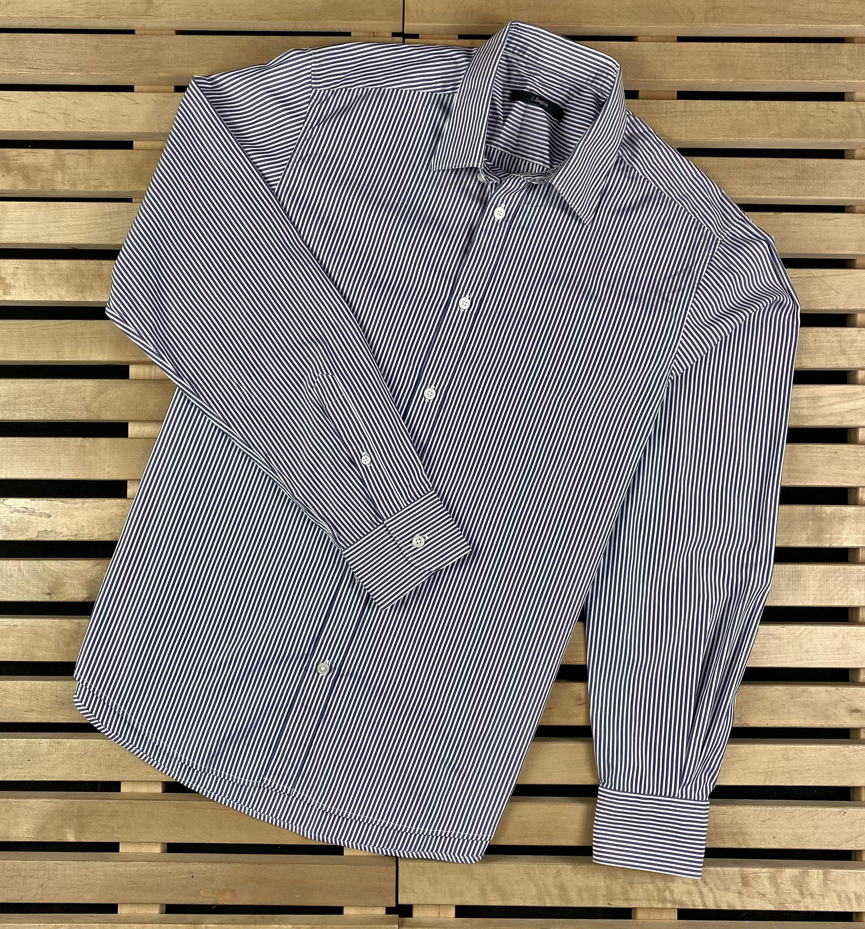 Ermenegildo Zegna × Z Zegna Mens Shirt Long Sleeve Z Zegna Size 42 / 16.5 Size US L / EU 52-54 / 3 - 1 Thumbnail