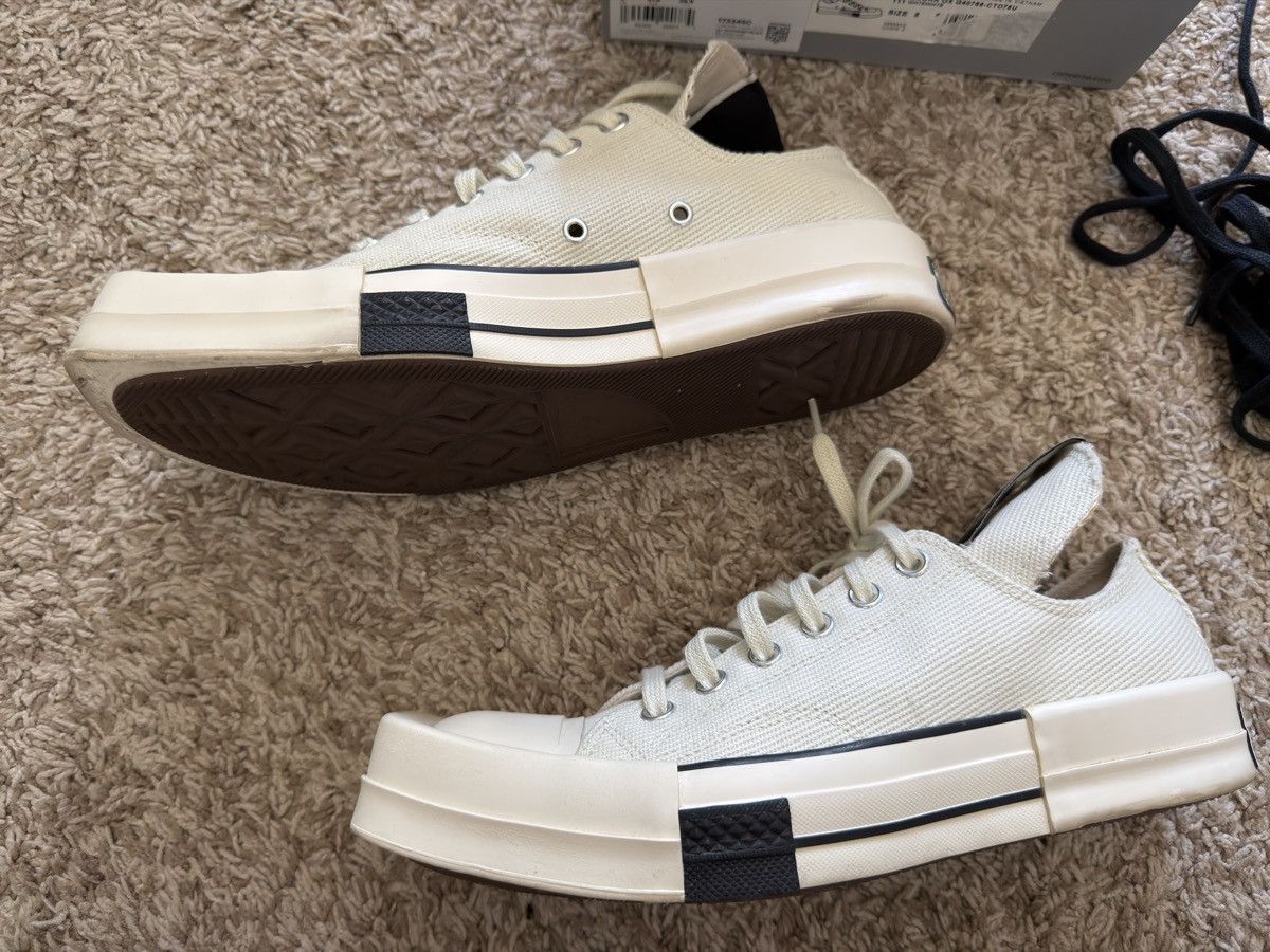 Rick Owens Converse Low White Turbodrk Size US 8.5 / EU 41-42 - 2 Thumbnail