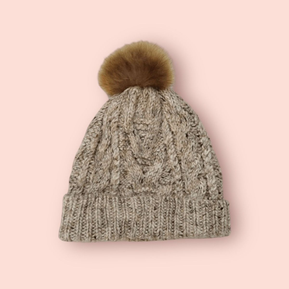BEAUTY&YOUTH × United Arrows VINTAGE BEAUTY & YOUTH COLOURED CABLE KNITTED POM BEANIE Size ONE SIZE - 1 Thumbnail