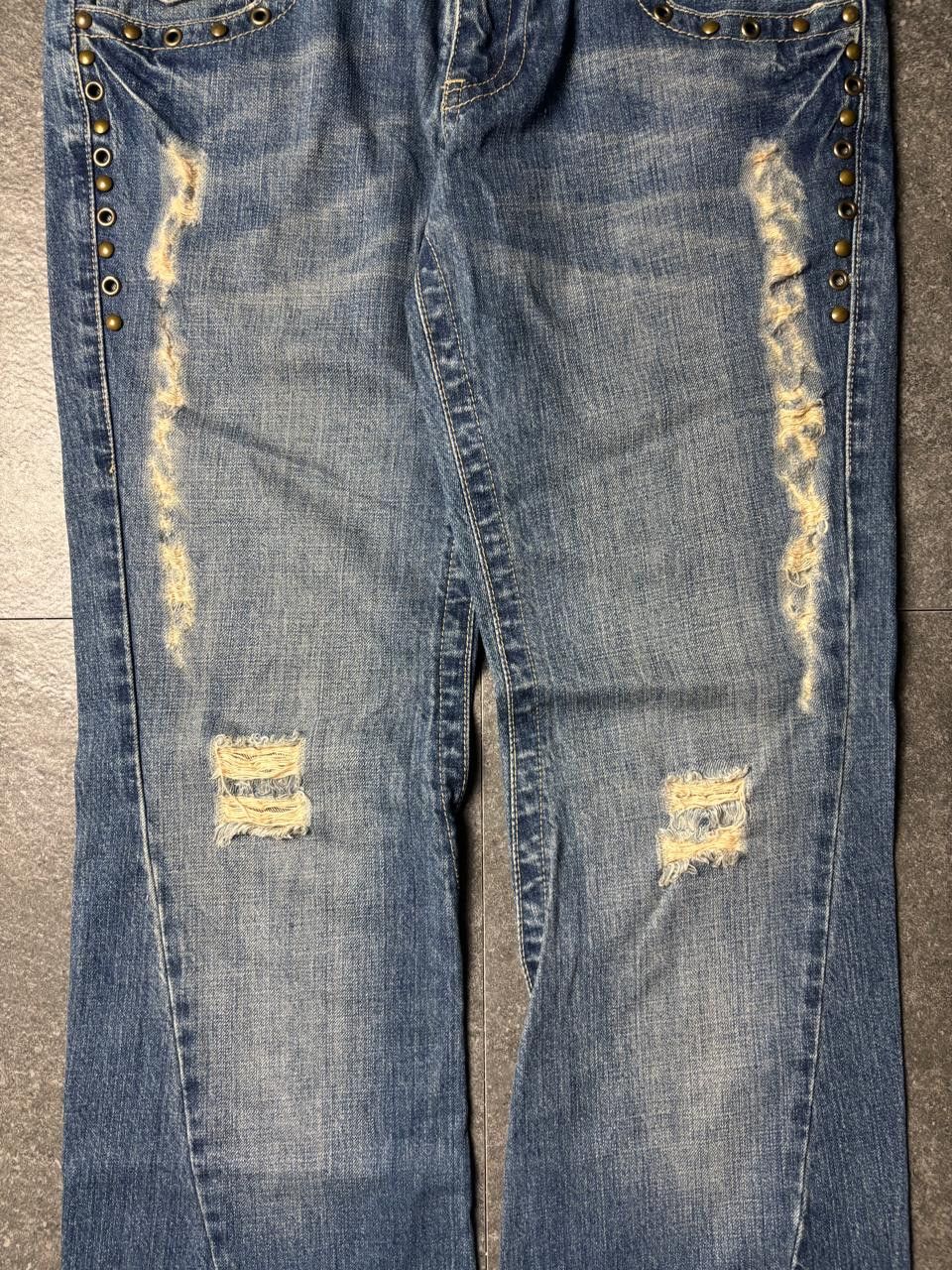 Tornado Mart 2000s Tornado Mart Studded Bootcut Jeans Size US 33 - 6 Thumbnail