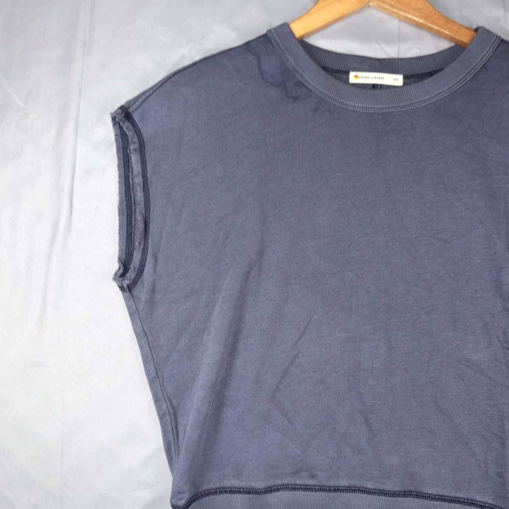 Marine Layer Marine Layer Womens XS Blue Terry Cropped Tank Top Casual Size XS / US 0-2 / IT 36-38 - 5 Thumbnail