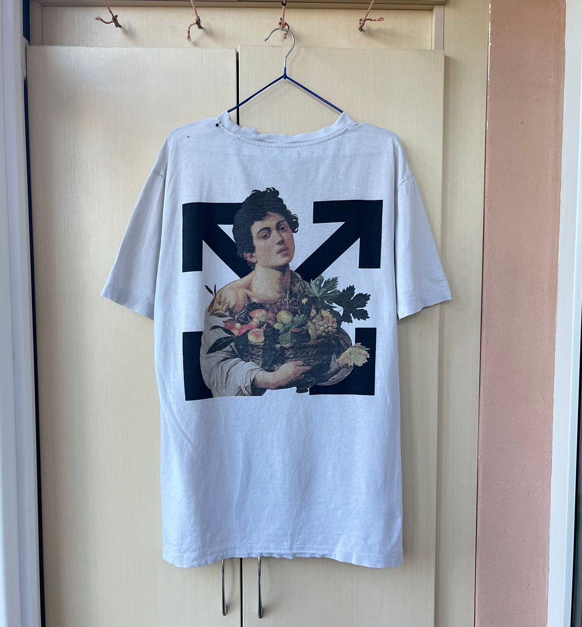Pre-owned Off-white Caravaggio Boy Oversized Tee Shirt In White