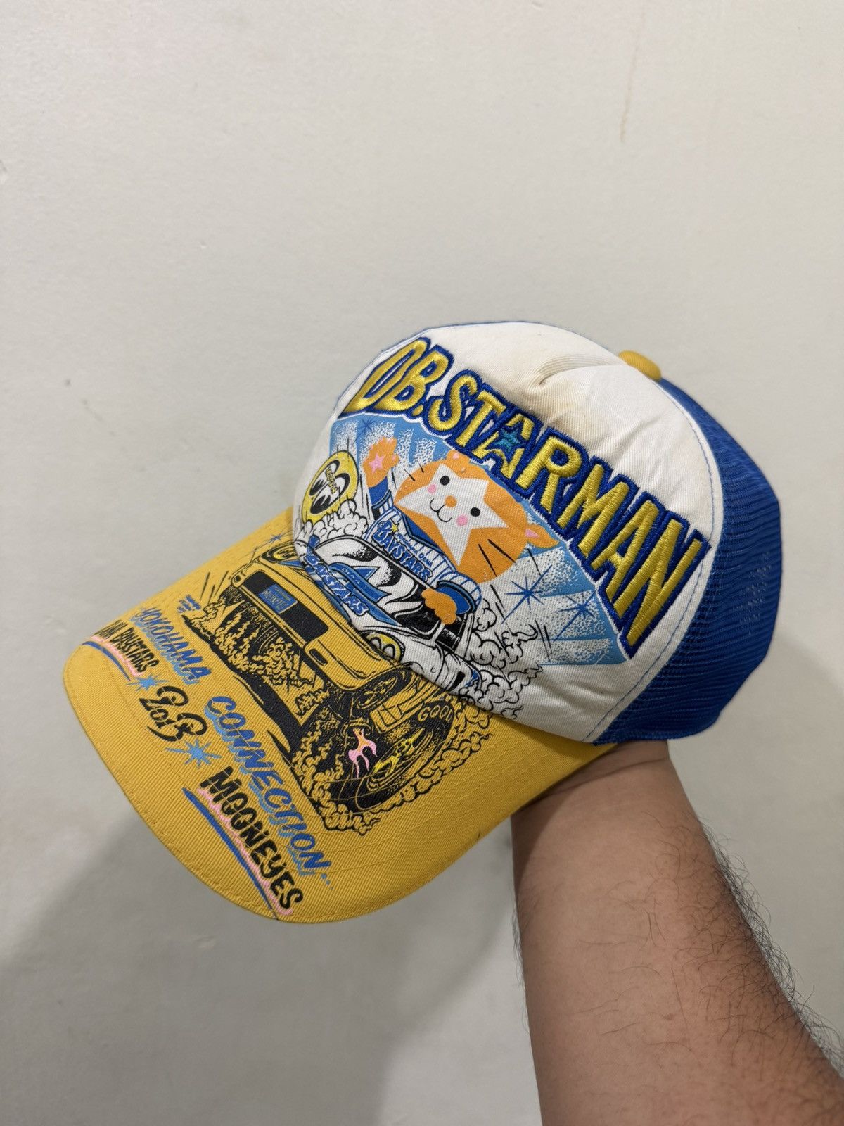 Japanese Brand Baystar Yokohama X Mooneyes Embroid Trucker Hat Size ONE SIZE - 1 Thumbnail