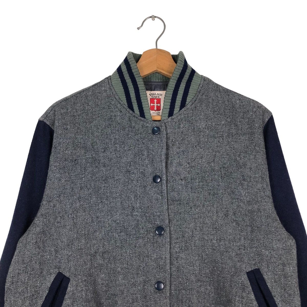 Japanese Brand × Vintage 📌VINTAGE WOOL VARSITY BOMBER JACKET VILLAGE GATE JAPAN Size US S / EU 44-46 / 1 - 4 Thumbnail