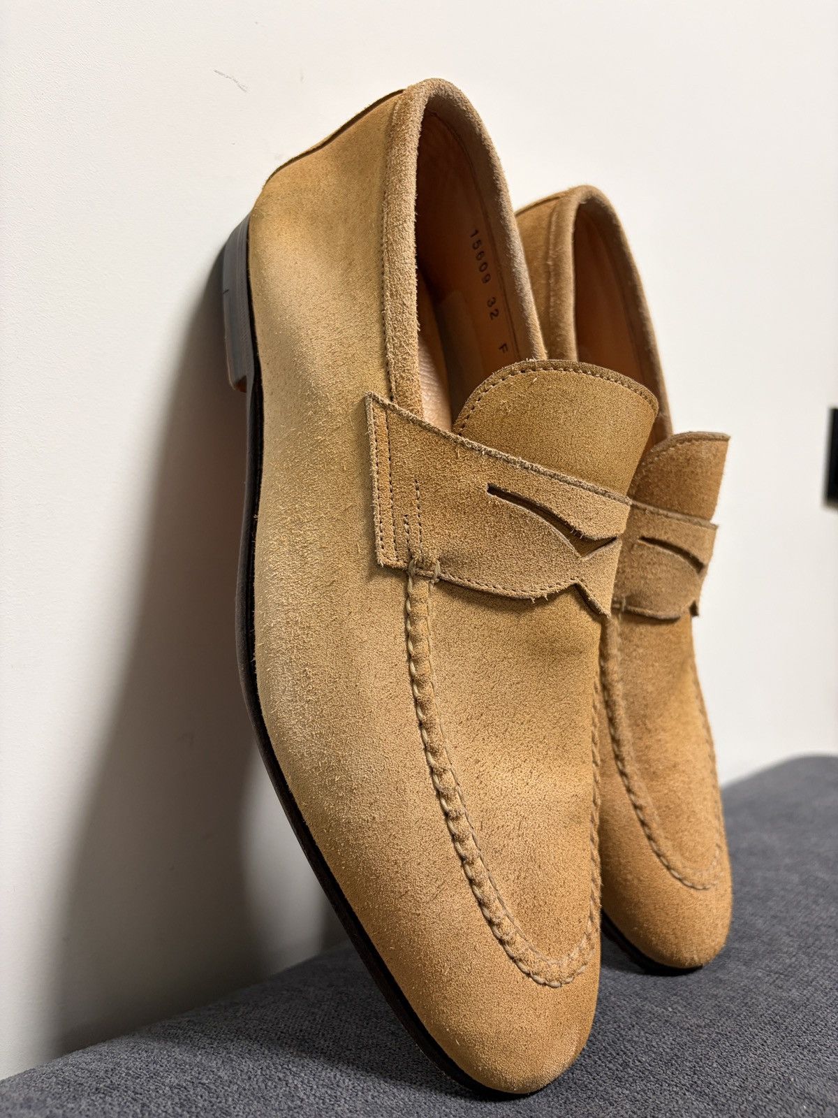 Santoni Santoni Suede Beige Loafers Size US 6.5 / EU 39-40 - 8 Thumbnail