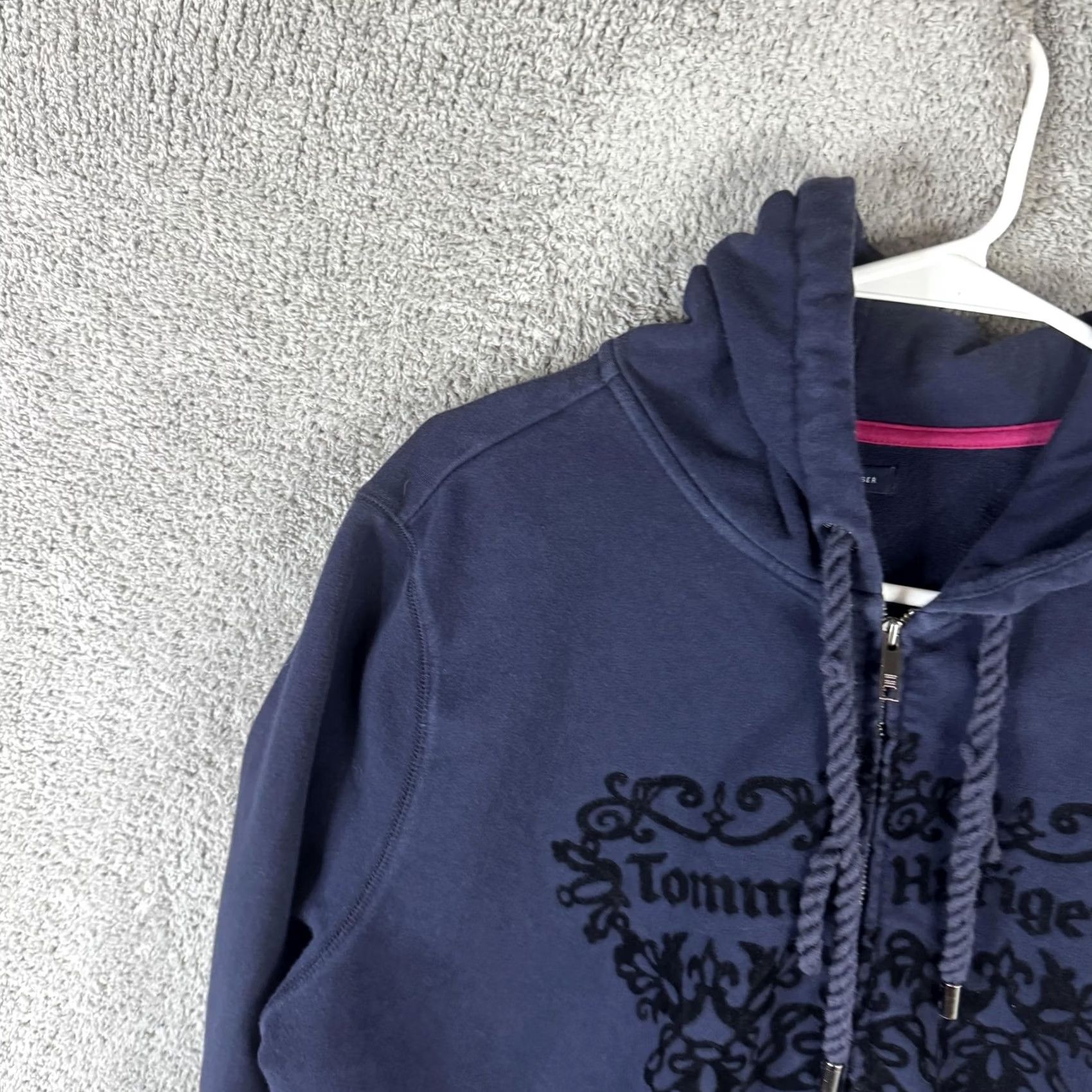 Tommy Hilfiger Tommy Hilfiger Hoodie Womens XL Blue Full Zip Fleece Heart Graphic Front Logo Size XL / US 12-14 / IT 48-50 - 5 Thumbnail