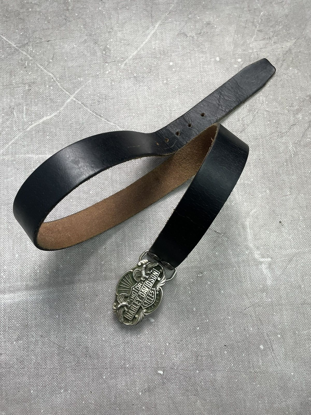 Harley Davidson Harley Davidson black leather belt biker vintage style Size ONE SIZE - 10 Thumbnail