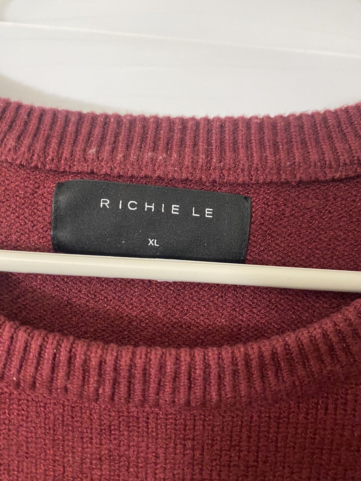 Richie Le Collection Richie Le Cable Knit Sweater Maroon Size US XL / EU 56 / 4 - 2 Thumbnail