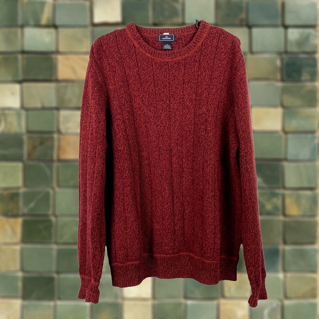 Dockers VINTAGE 90s Dockers Sweater Red Mens Large Cosby Indie Sleaze Size US L / EU 52-54 / 3 - 1 Thumbnail
