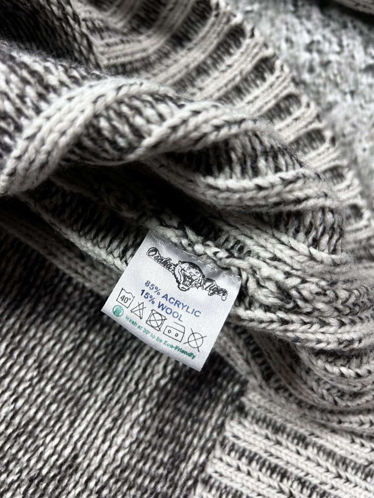 Japanese Brand × Vintage Osaka Tiger sweater white knit vintage Japanese halfzip Size US XL / EU 56 / 4 - 4 Thumbnail