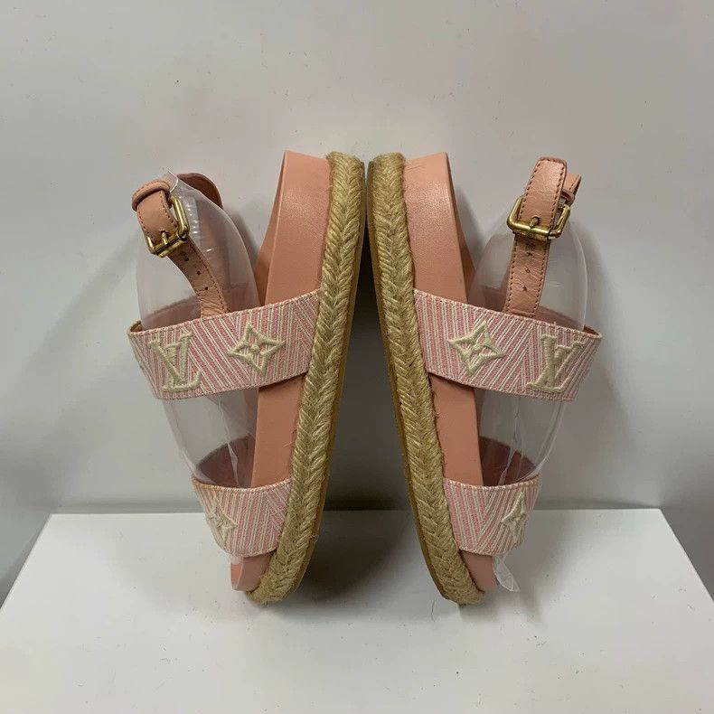 Louis Vuitton Louis Vuitton Pink denim sandals Size US 4.5 / IT 34.5 - 4 Thumbnail