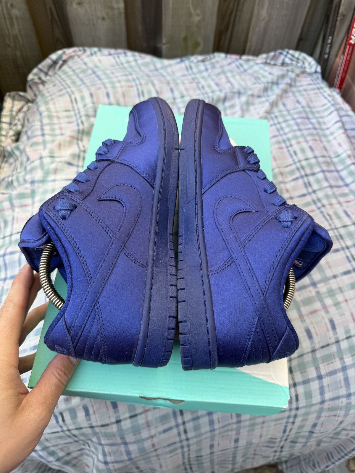 Nike Nike Dunk SB Low NBA Deep Royal Blue Satin Size US 8 / EU 41 - 5 Thumbnail