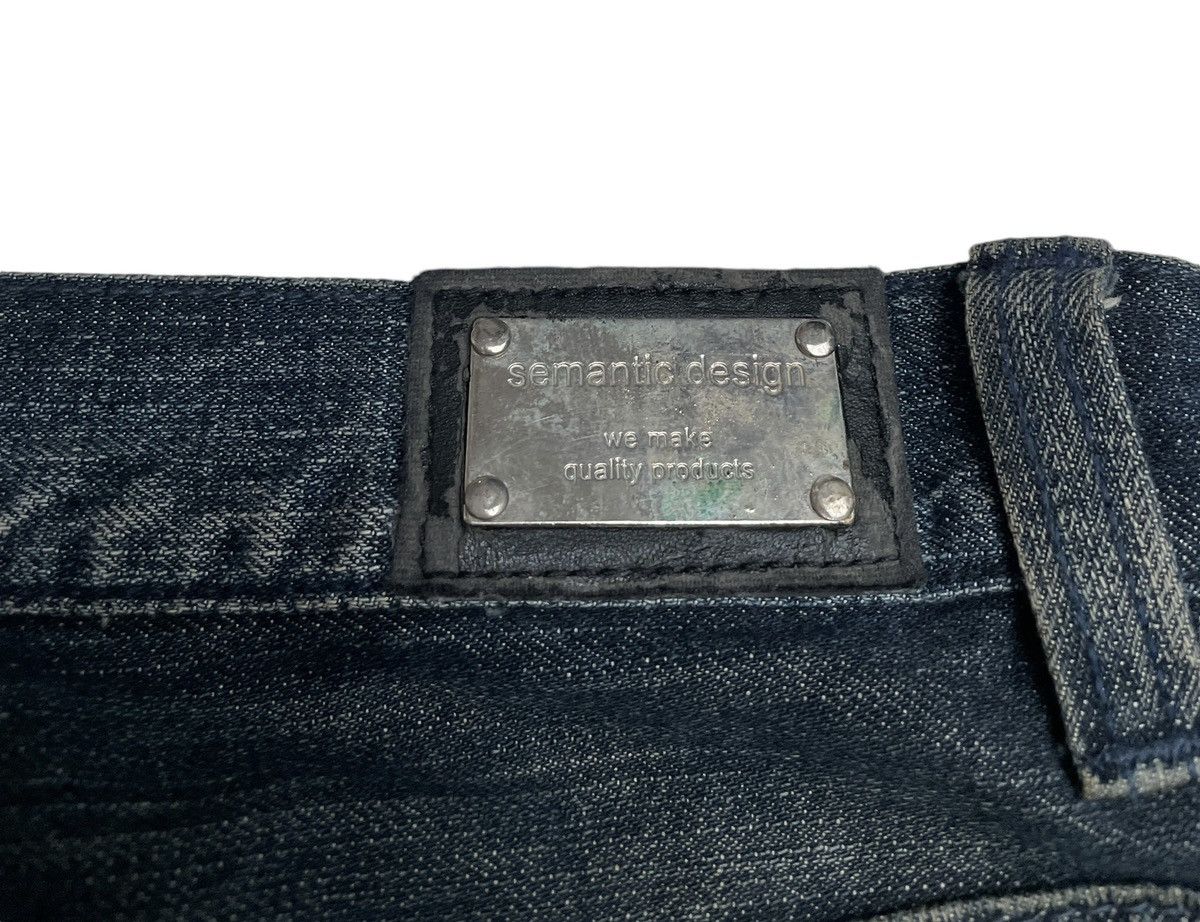 semanticdesign Vintage Semantic Design Studded Flared Waxed Jeans 1990s Size US 31 - 9 Thumbnail