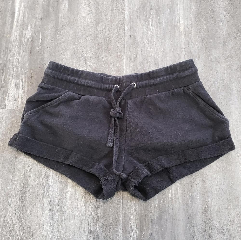 Designer Black LA Hearts Sweat Short Size 28" / US 6 / IT 42 - 1 Thumbnail