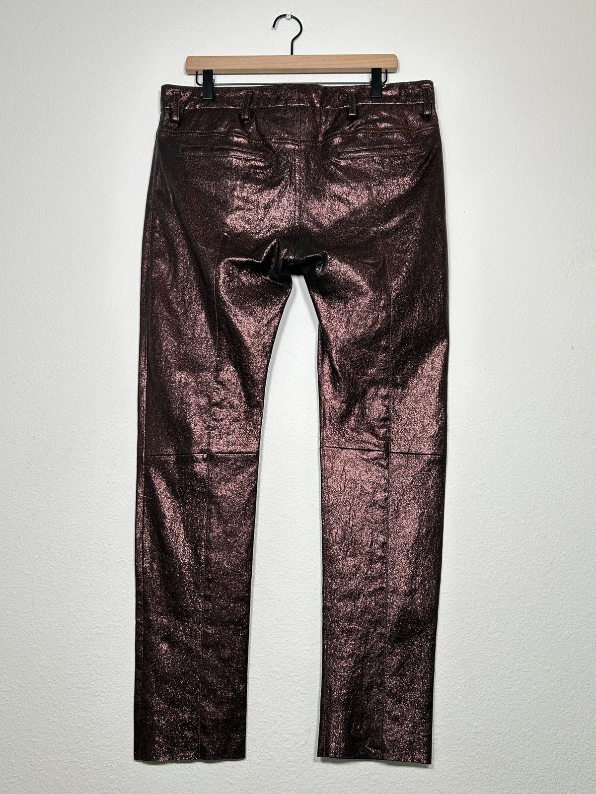 Haider Ackermann Glitter Lamb Leather Slim Pants Size US 32 / EU 48 - 5 Thumbnail