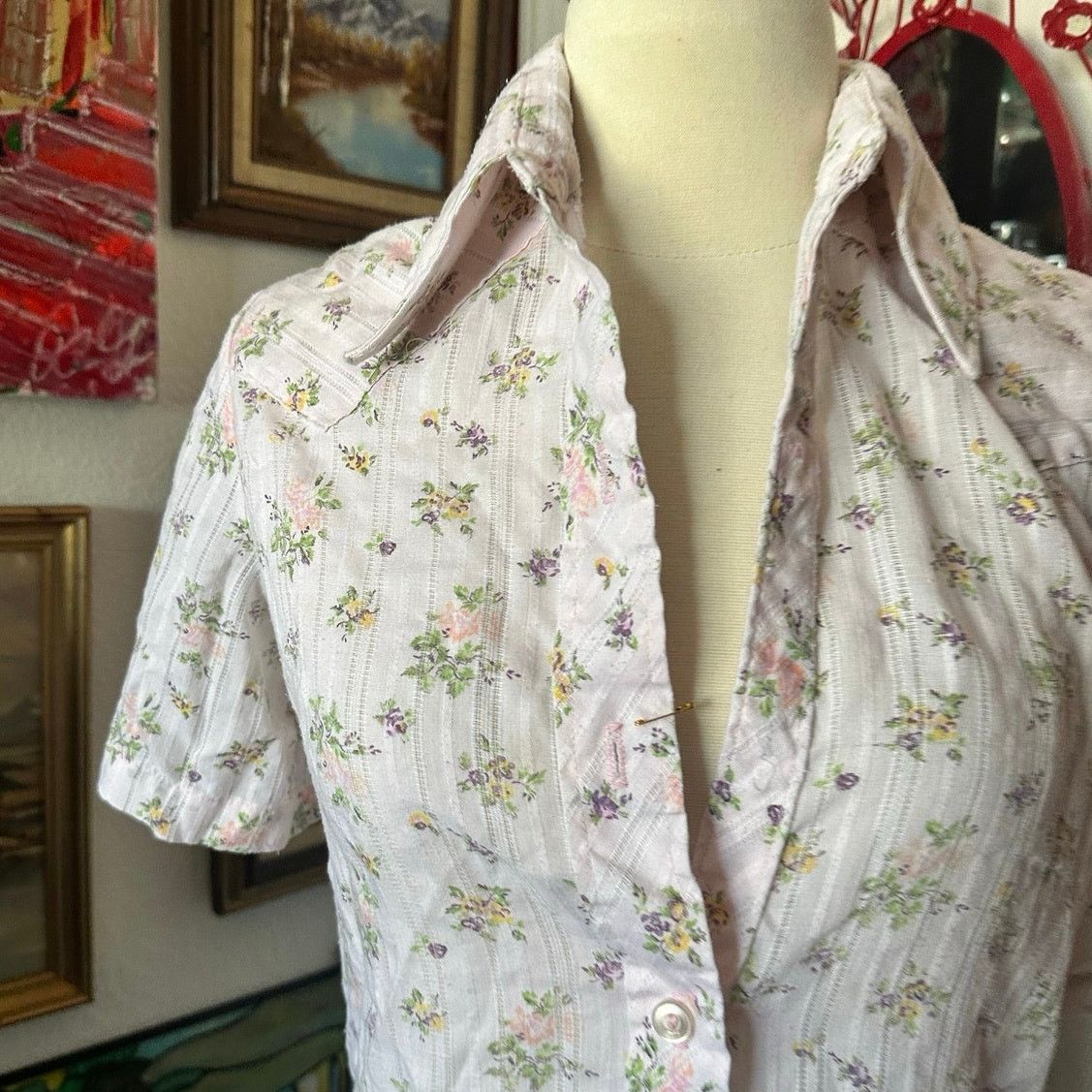 Other no brand pink floral button up shirt Size XXL / US 16-18 / IT 52-54 - 2 Thumbnail