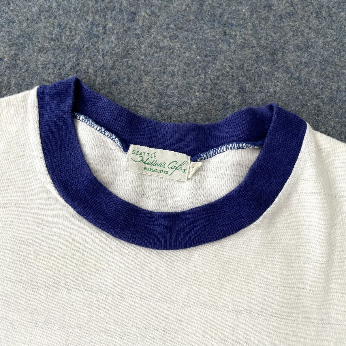 Heller's Cafe × Warehouse Vintage 80's Hellers Cafe x Warehouse Ringer Tshirt Size US M / EU 48-50 / 2 - 3 Thumbnail