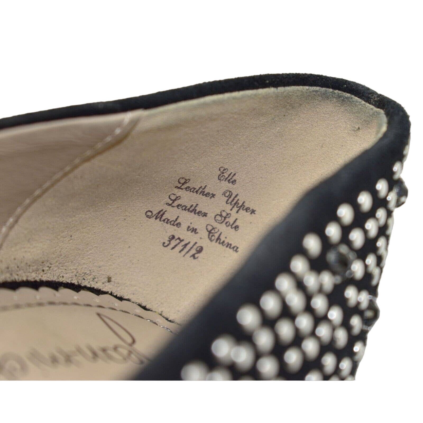 CAZABAT B0 JEAN MICHEL CAZABAT Elle Black Suede Crystal Heels 37.5 Size US 7.5 / IT 37.5 - 7 Thumbnail