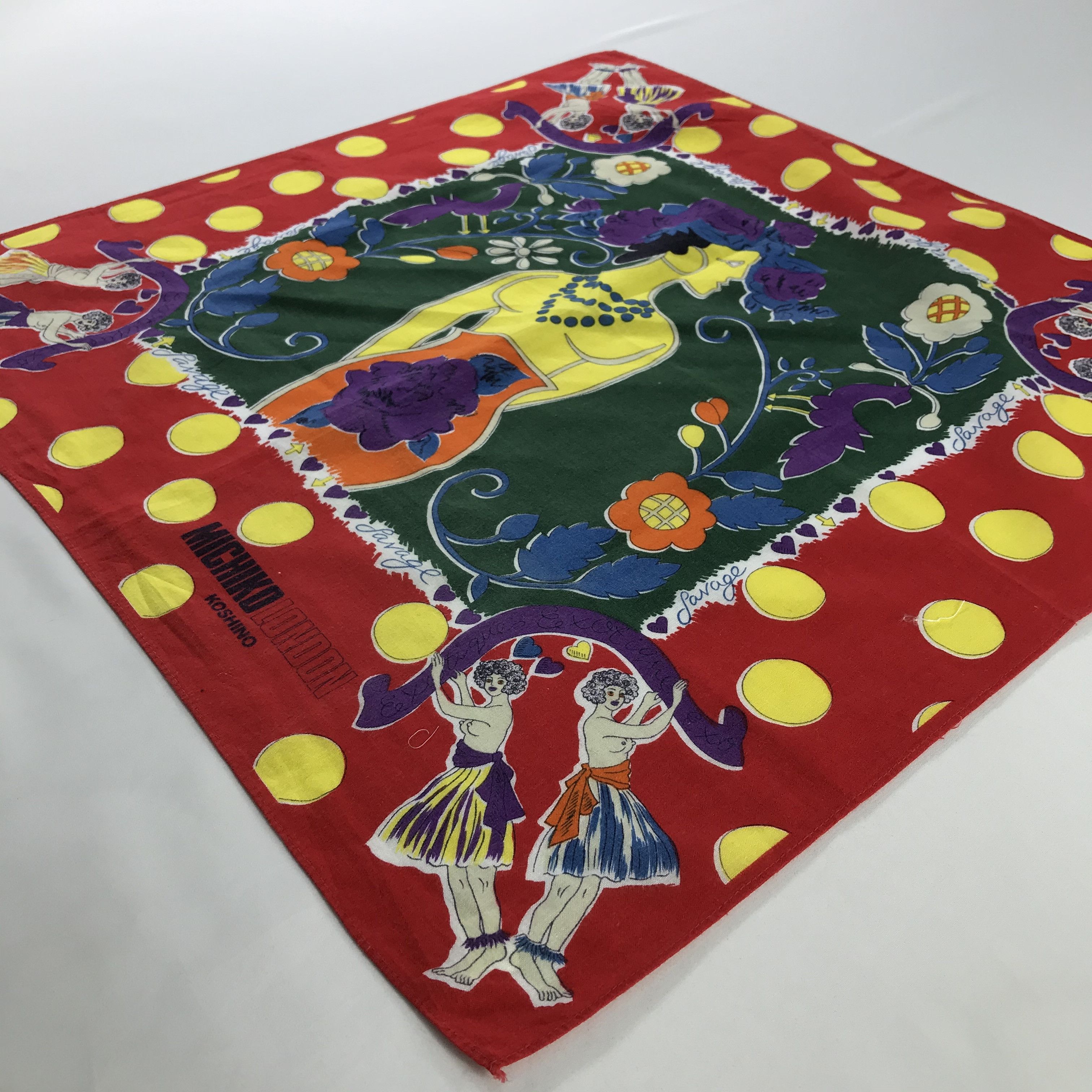 Michiko Koshino London × Vintage Michiko London Bandana / Handkerchief / Neckerchief - S391 Size ONE SIZE - 2 Thumbnail