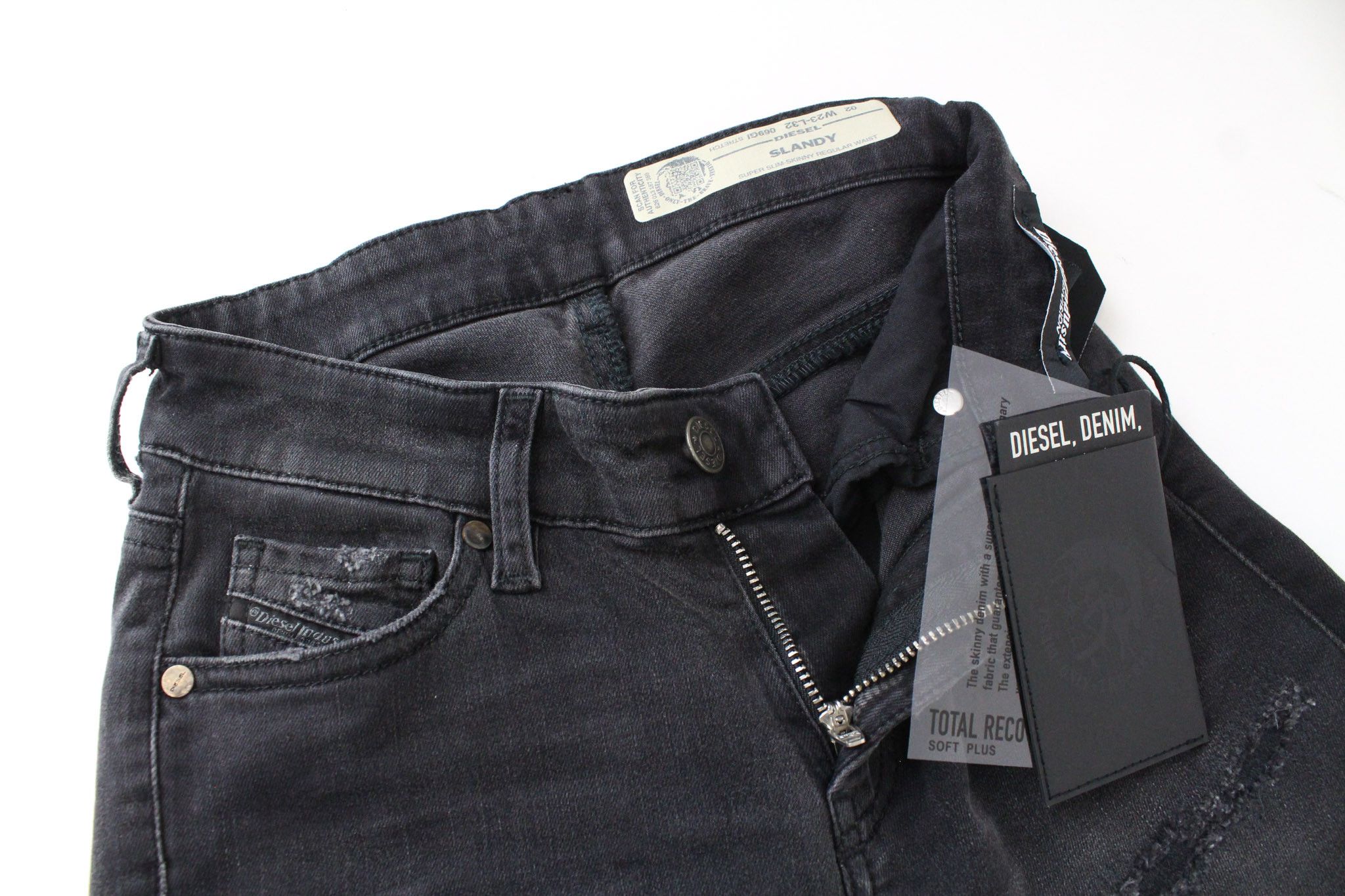 Diesel SLANDY 069GI W23/L32 Girls Black Stretch Jeans 69992 Size 23" - 5 Thumbnail