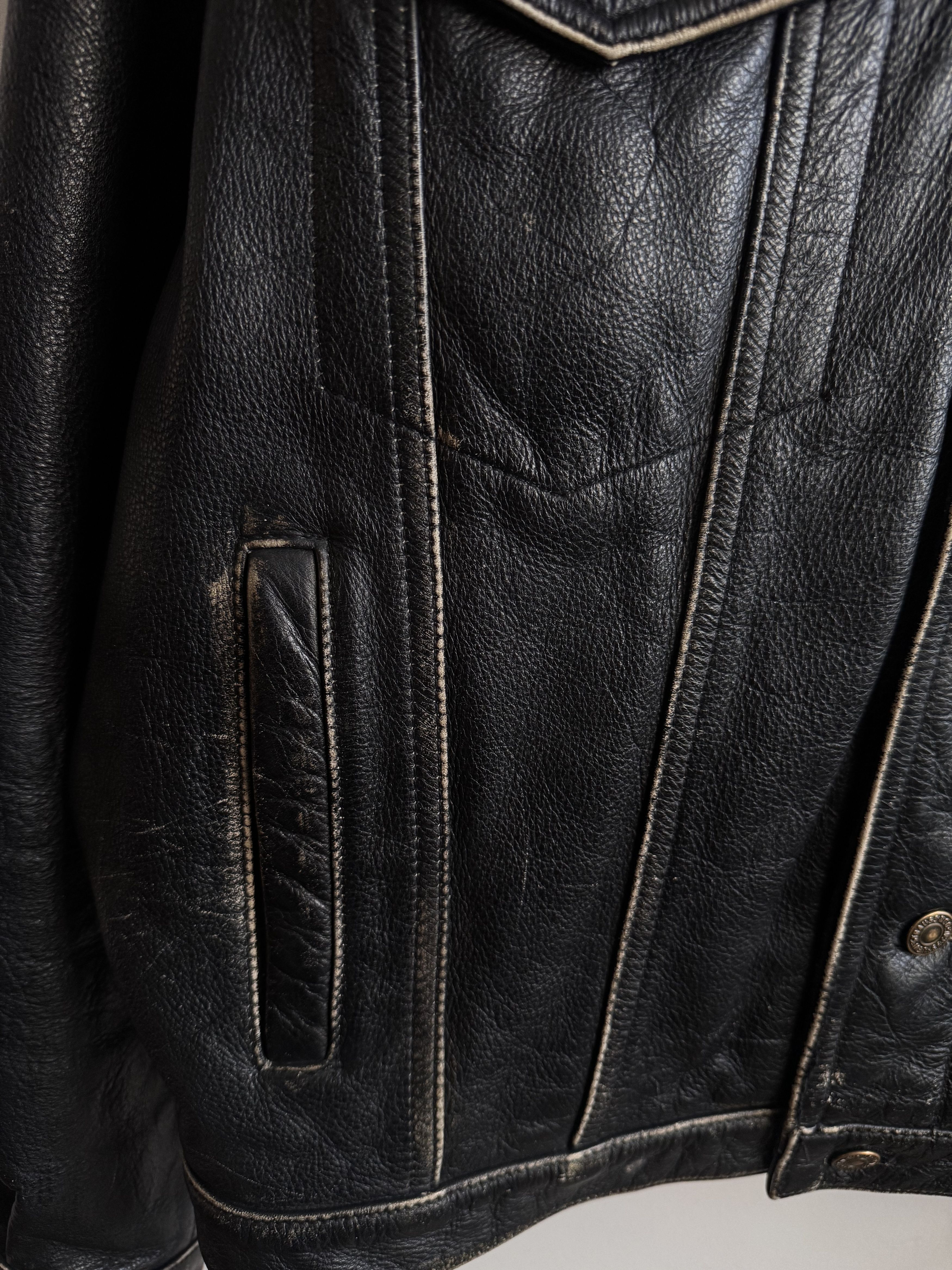 Levi's 90/00s Levis Thick Leather Type 3 Jacket Size L Size US L / EU 52-54 / 3 - 3 Thumbnail