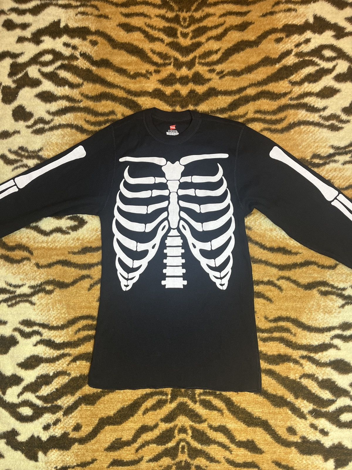 SUPREME hot HANES BONES SKELETON THERMAL CREW LS SHIRT THERMAL RED XL xLarge