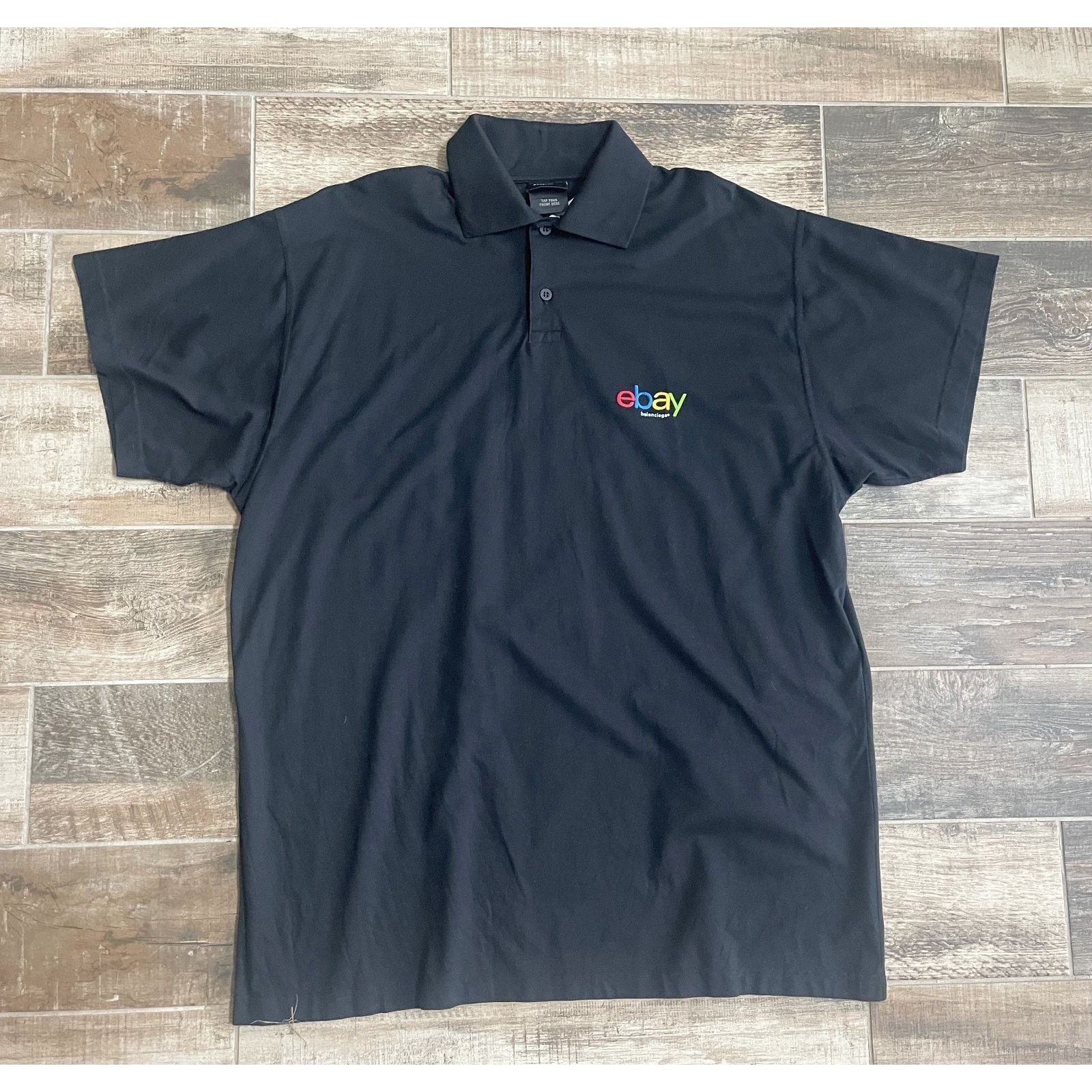 Balenciaga $1.295 NWT Balenciaga eBay Polo Black Oversized Collab L Size US L / EU 52-54 / 3 - 1 Thumbnail