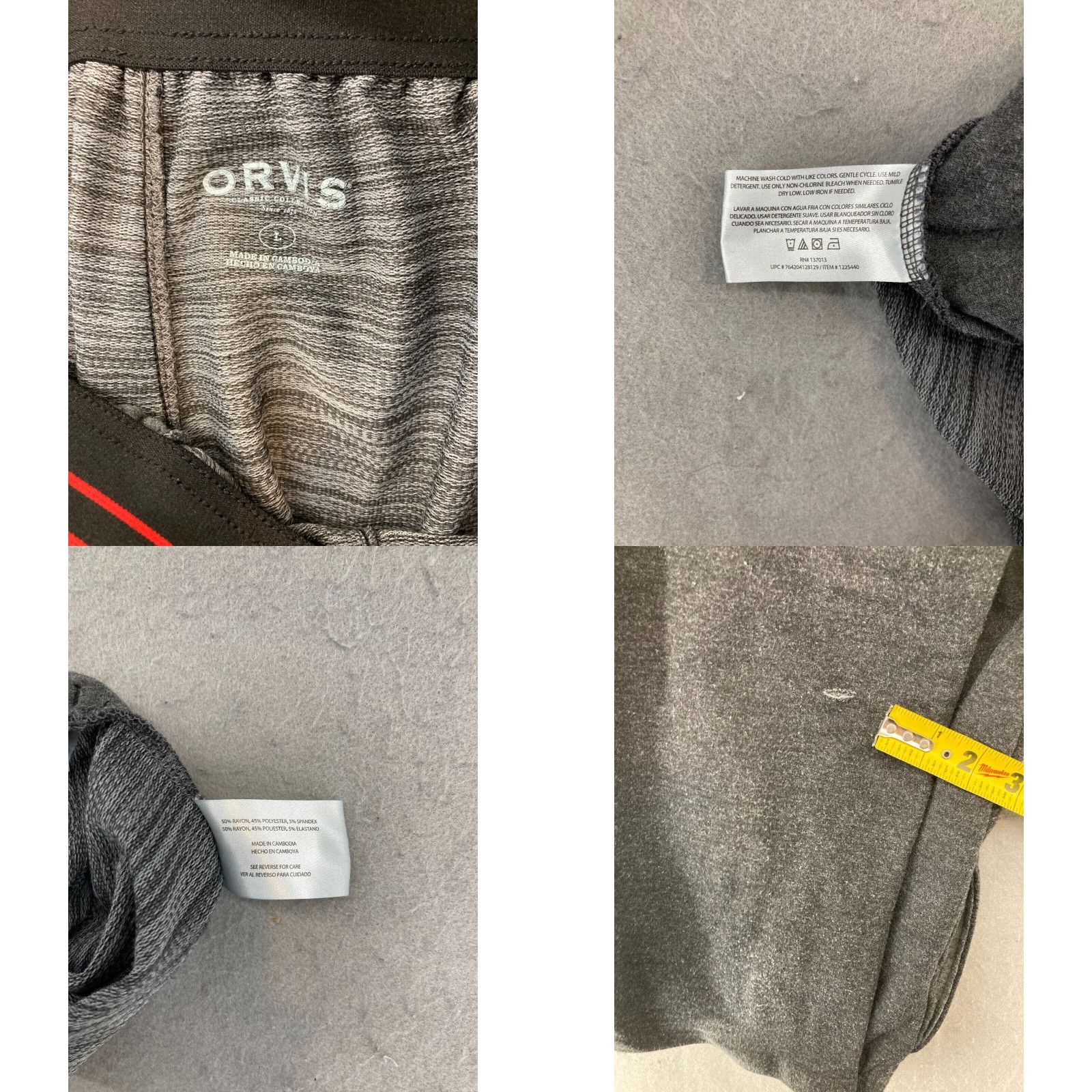 Orvis Orvis Mens Sweatpants Black Large Athletic Outdoor Classic Pants Size US 33 - 8 Thumbnail