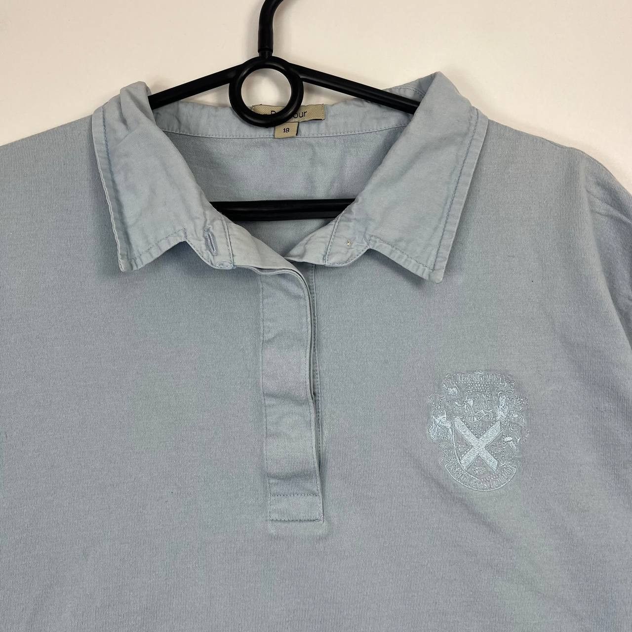 Barbour Barbour Long Sleeve Polo Shirt Womens Light Blue Rugby Sz 44 Size US XL / EU 56 / 4 - 2 Thumbnail