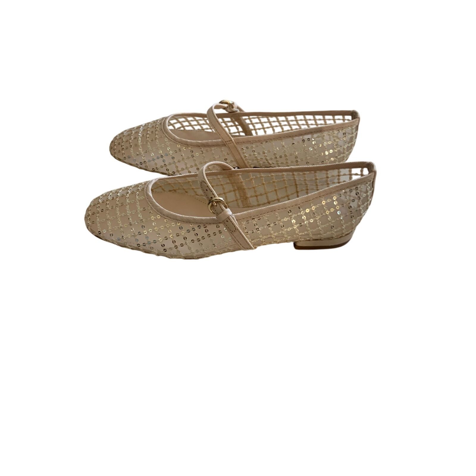 Anthropologie NWT J.Crew Gold Sequin Mary Jane Flats - Size 9 MSRP $148 Size US 9 / IT 39 - 4 Thumbnail