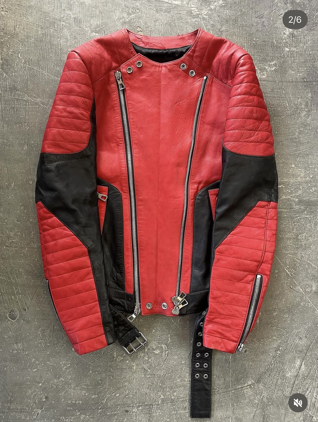 Balmain × H&M Balmain x H&M AW15 RunWay Biker Leather Jacket Size US S / EU 44-46 / 1 - 2 Thumbnail