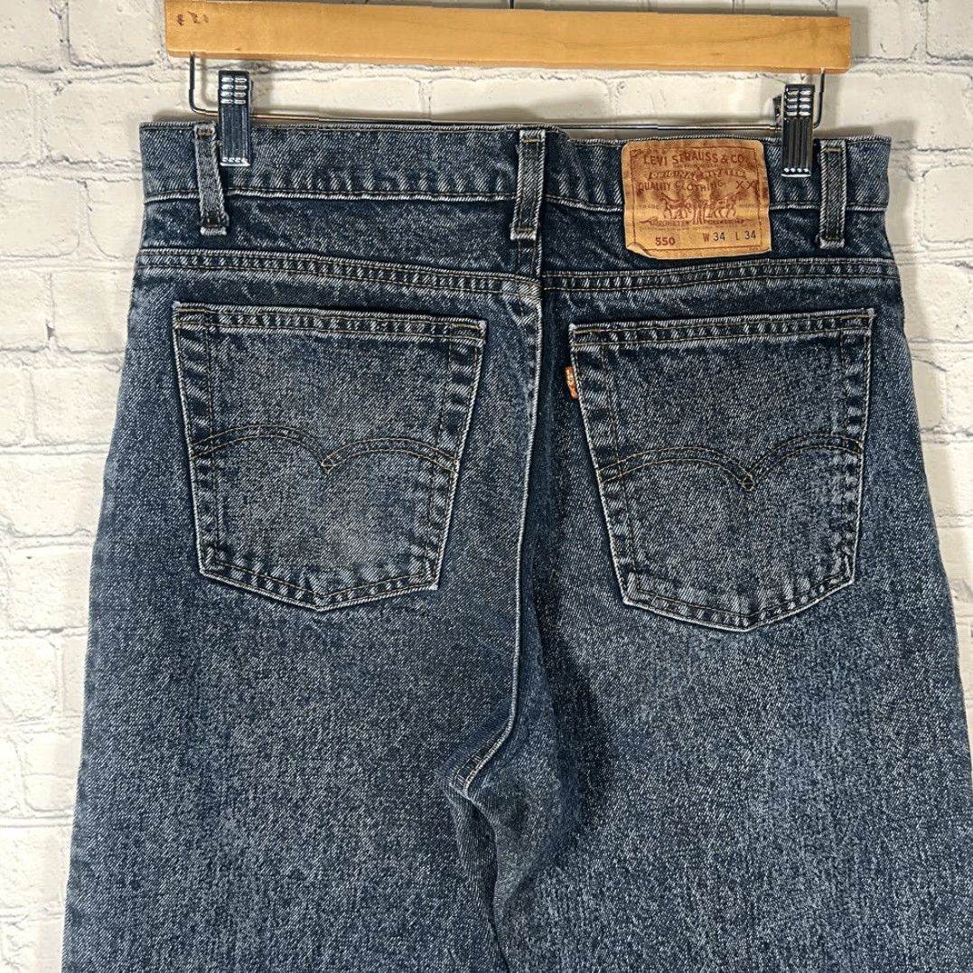 Levi's VINTAGE Levi’s 550 Relaxed Jeans Men 34x34 Stone Blue 90s Size US 34 / EU 50 - 5 Thumbnail