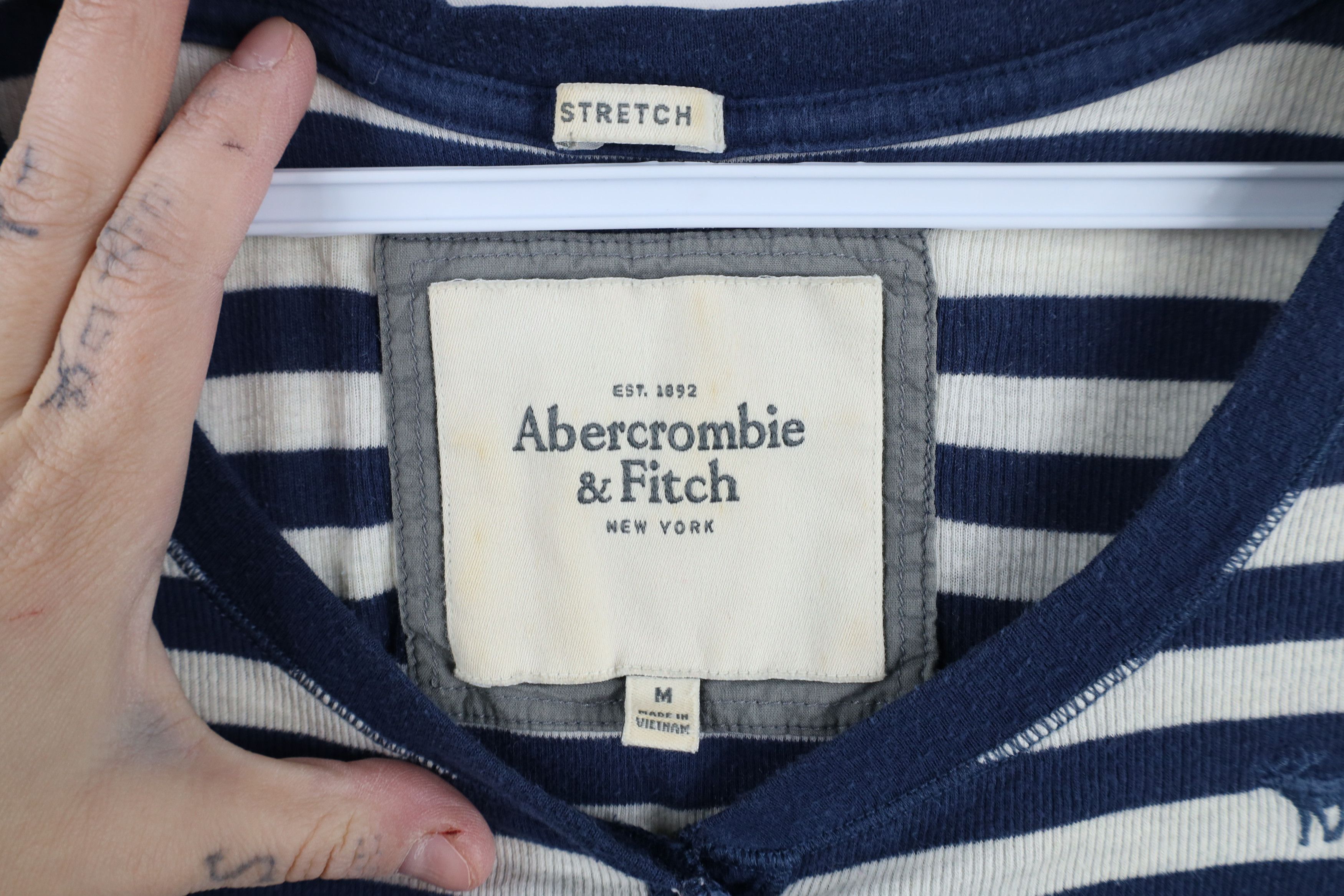 Abercrombie & Fitch × Vintage Vintage 90s Y2K Abercrombie & Fitch Knit Henley T-Shirt Size M / US 6-8 / IT 42-44 - 5 Thumbnail