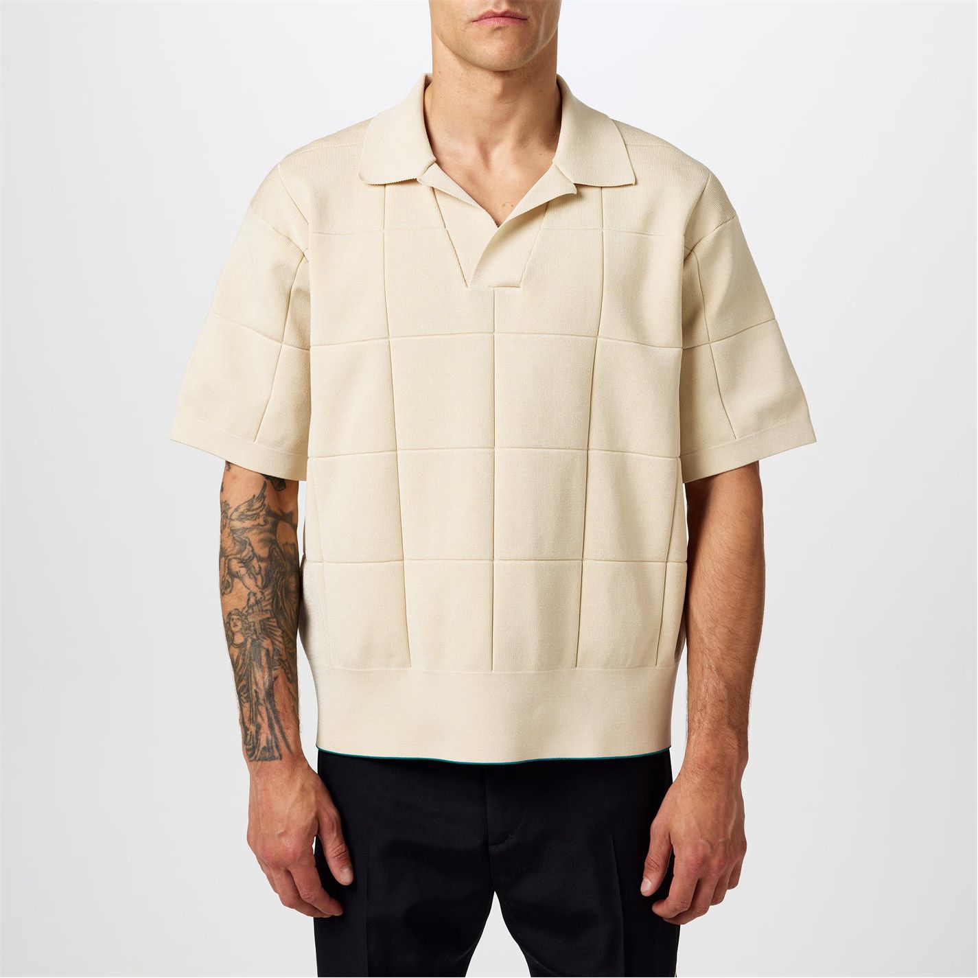 Jacquemus o1g2r1mq0426 Short-Sleeve Polo Shirt in Beige Size US S / EU 44-46 / 1 - 2 Thumbnail