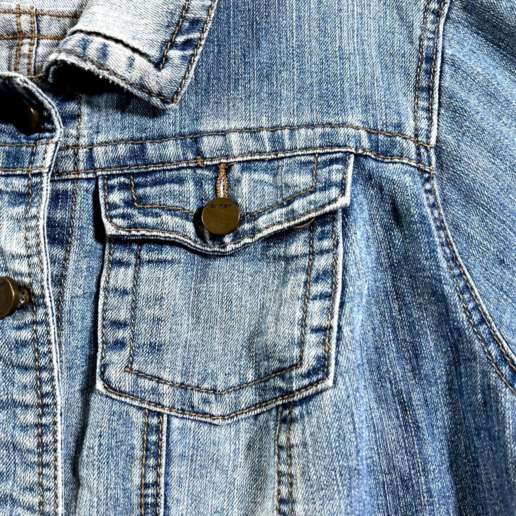 Vintage JouJou Jacket Womens 1X Blue Denim Button Front Trucker VTG Style Casual Leather? Size XL / US 12-14 / IT 48-50 - 4 Thumbnail