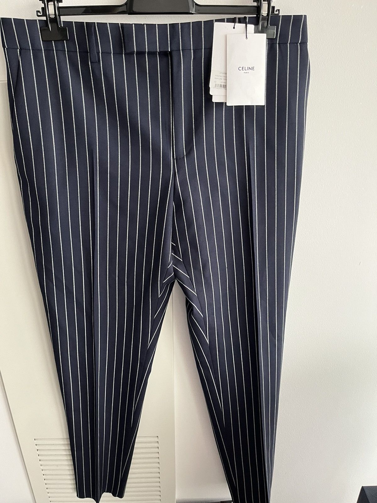 Celine × Hedi Slimane Rare Super Runway Brand New Celine by Hedi Wool Striped Pant Size US 34 / EU 50 - 18 Thumbnail