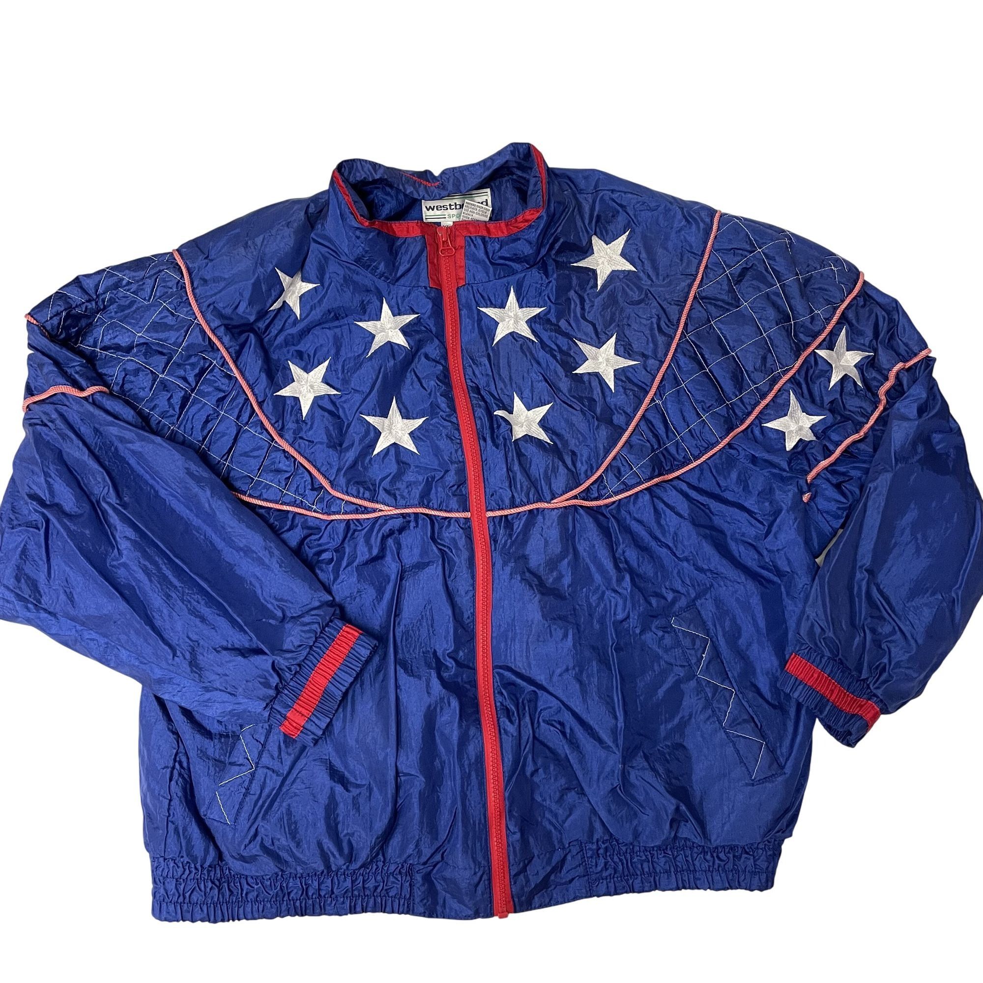 Other Vtg Westbound SHINY Red White Blue AMERICA PATRIOTIC Jacket Size XL / US 12-14 / IT 48-50 - 3 Thumbnail