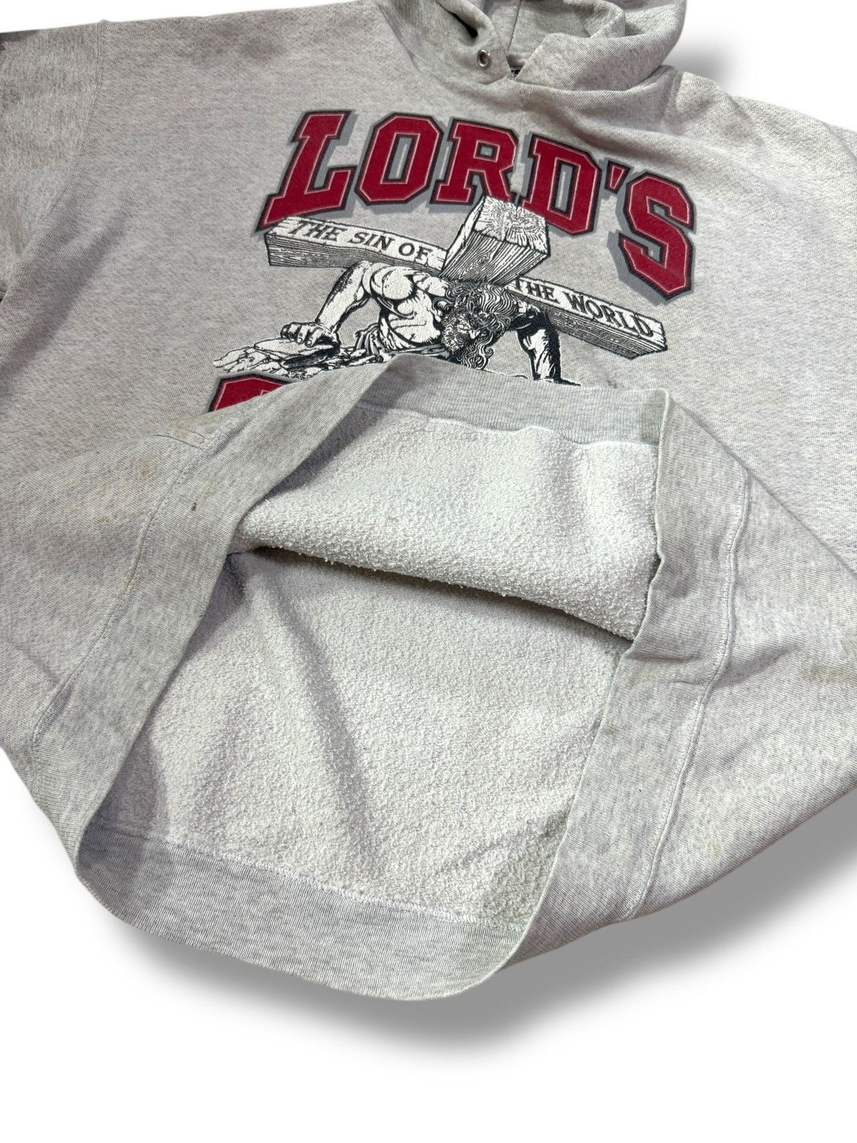Vintage *RARE* 90s VINTAGE LORD’S GYM GOD BODYBUILDING HOODIE TULTEX Size US XL / EU 56 / 4 - 8 Thumbnail