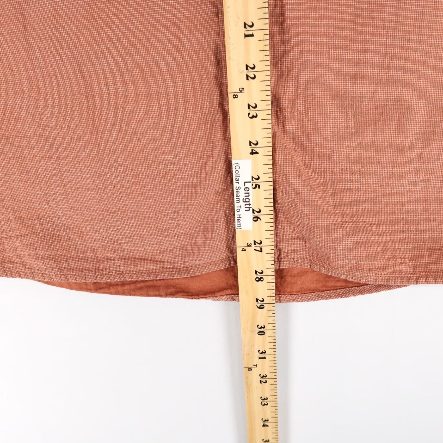 Vintage Wellen Shirt Mens XL Rust Brown Grid Short Sleeve Button Down Organic Cotton Size US XL / EU 56 / 4 - 4 Thumbnail