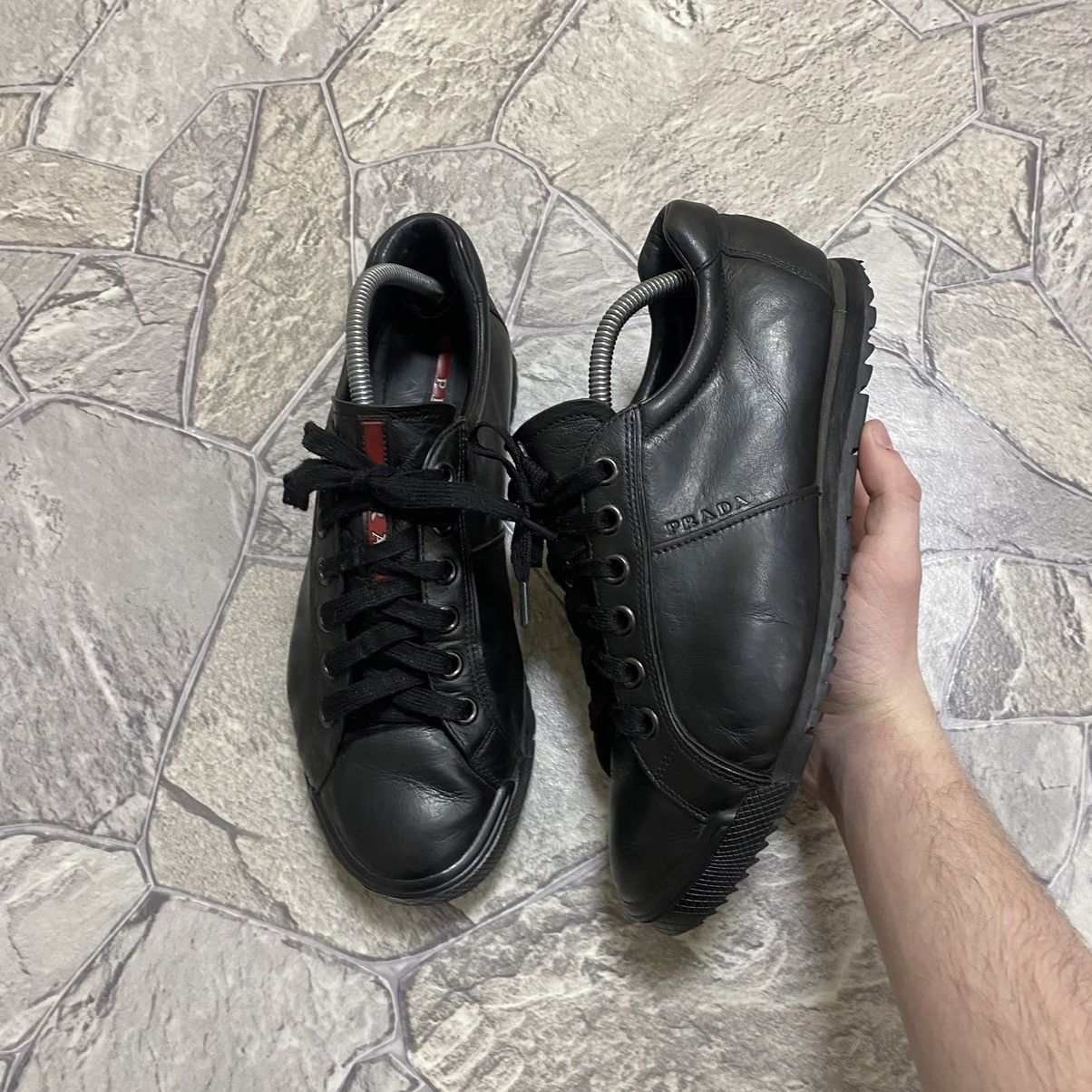 Prada Prada Leather Sneakers Low Top Size US 6.5 / EU 39-40 - 2 Thumbnail