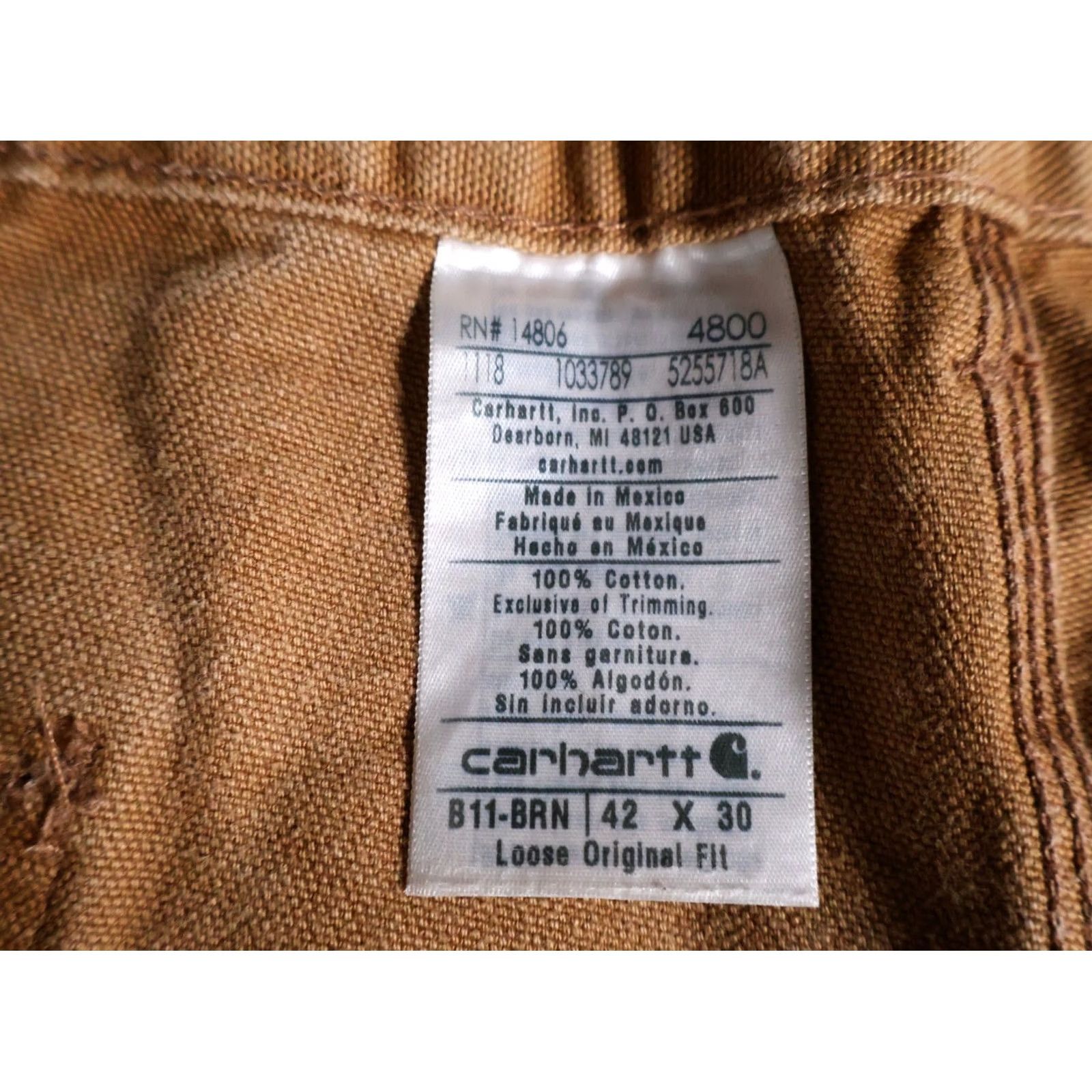 Carhartt VTG Carhartt Canvas Pants Men 38 x 29 Carpenter Workwear Brown 5-Pocket Regular Straight Vintage Mens Size US 38 / EU 54 - 3 Thumbnail
