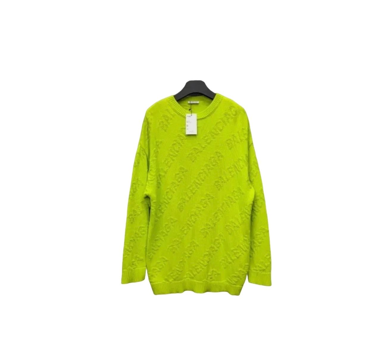 Balenciaga Balenciaga Neon Allover Logo Knit Sweater Size M Size US M / EU 48-50 / 2 - 1 Thumbnail