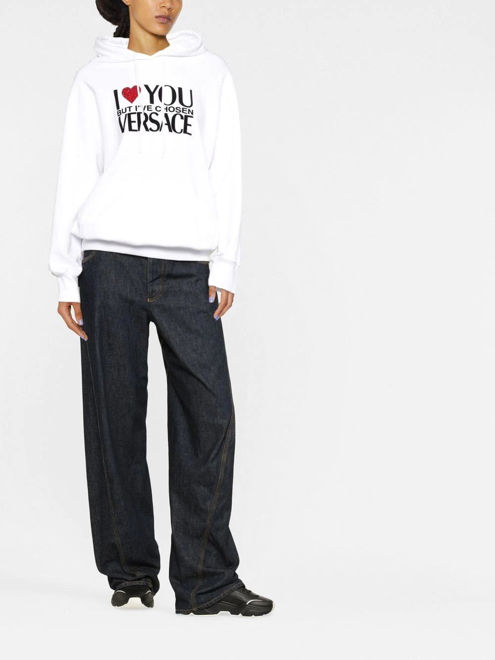 Versace o1y0226 Hoodie in White/Black Size XS / US 0-2 / IT 36-38 - 2 Thumbnail