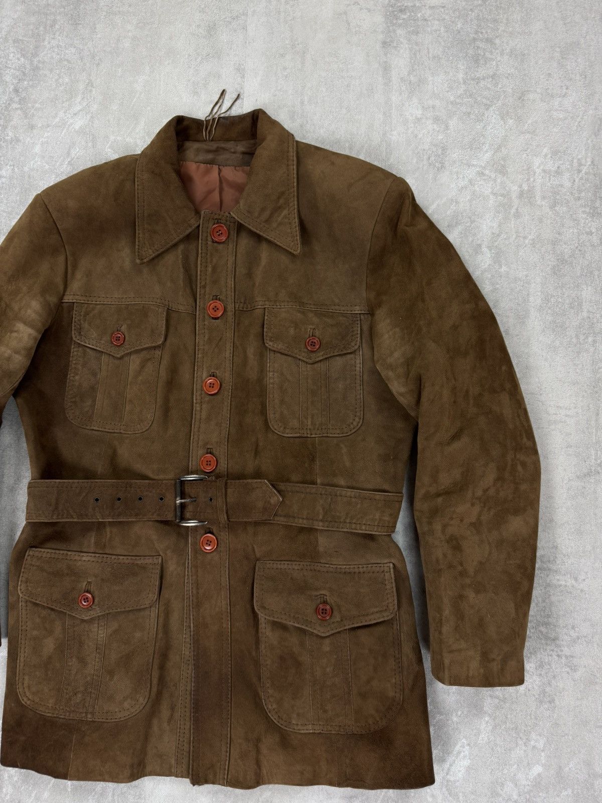 Other Vintage Suede Jacket Toscana Pockets Belted Peacoat Japanese Size US M / EU 48-50 / 2 - 12 Thumbnail